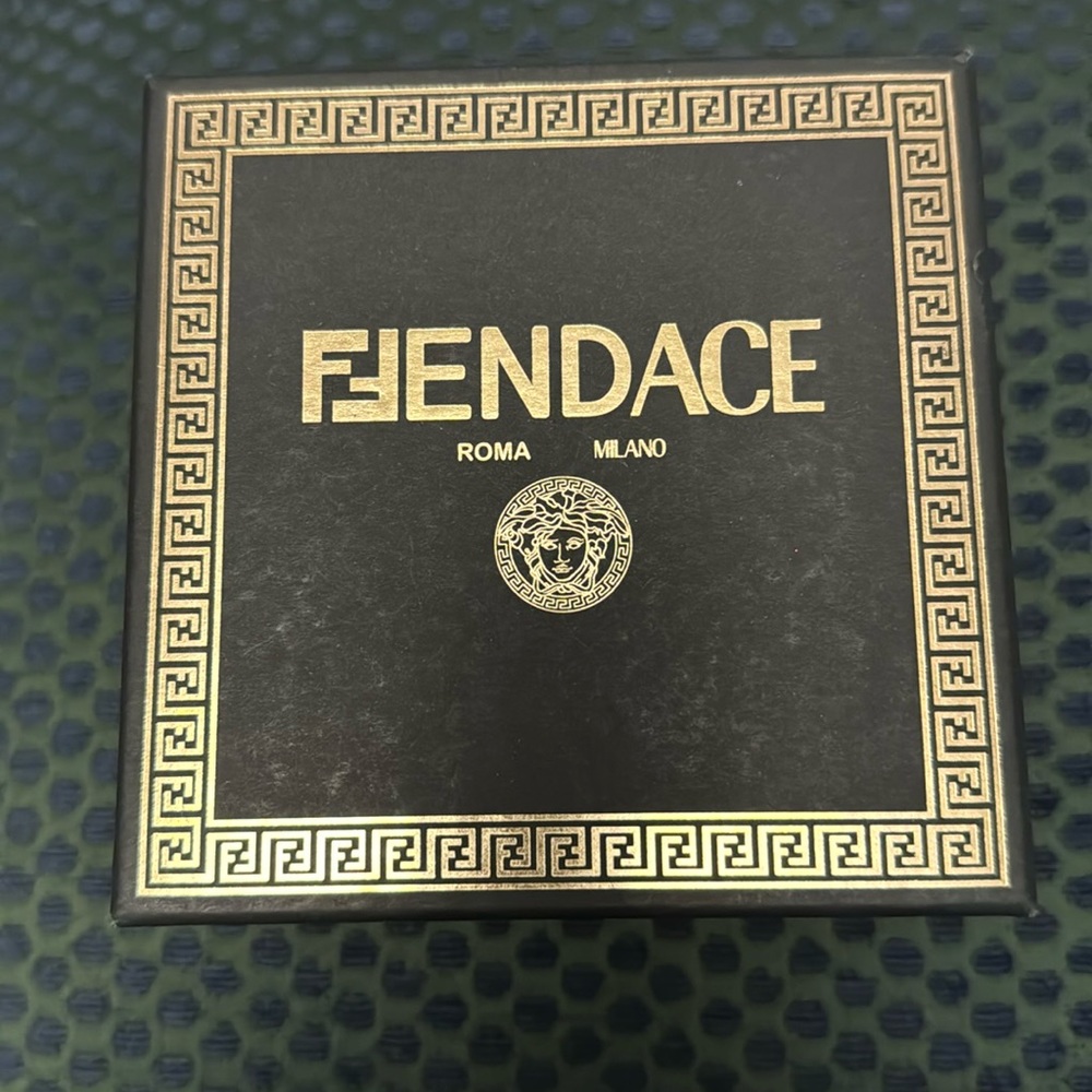 FENDACE CRYSTAL AND GOLD GRECA EARRINGS